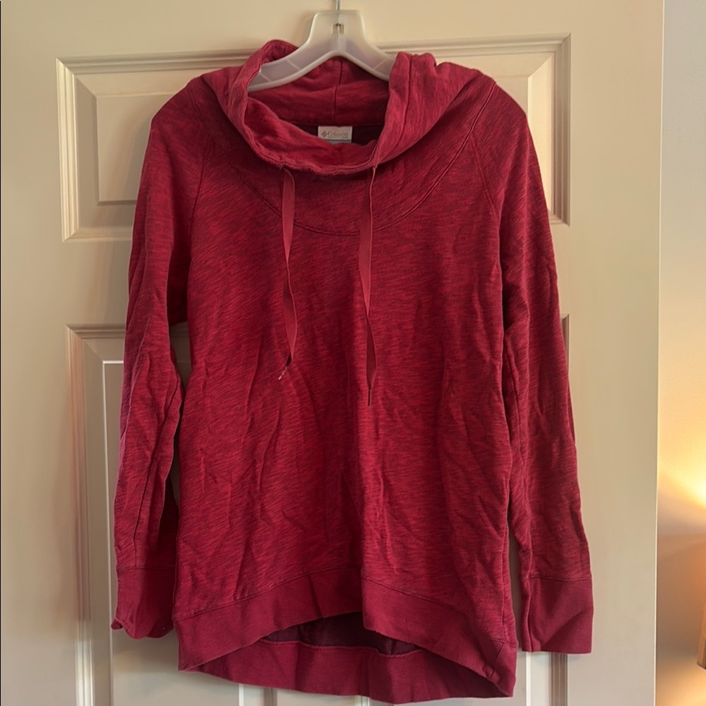 Columbia Red Cowl Neck Sweater Soft Knit